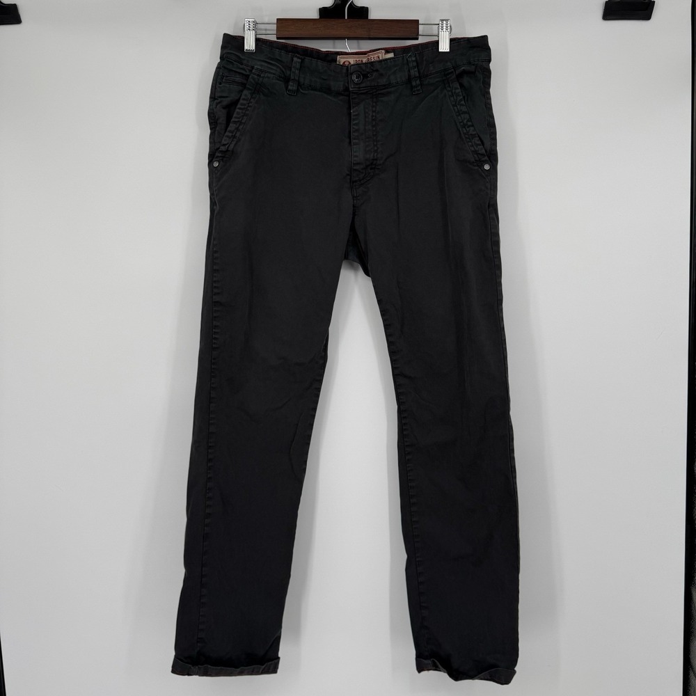 Iron & Resin Pants Mens 33 Chino Workwear Straight Leg Twill USA Black Wash